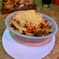fries with soya meat and vegan cheese at The Hungry Mexican in Dublin