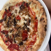 Yumm! The Vegan pizza was amazing! They were  big slices. They only downfall is that they have one vegan pizza.   at Flour & Barley in Las Vegas