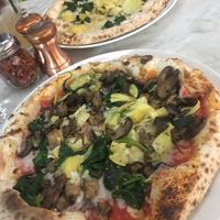 2 vegan pizzas! We also got a salad which was really good  at Flour & Barley in Las Vegas