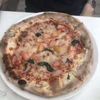 Vegan pizza with pear and pine nuts  at Flour & Barley in Las Vegas