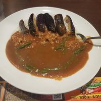 Curry with asparagus, eggplant and tomato at CoCo Ichibanya - JR Akihabara in Tokyo