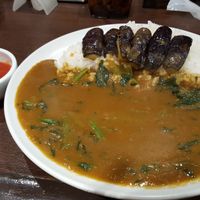 eggplant, tomato, spinach curry, 400g rice at CoCo Ichibanya - JR Akihabara in Tokyo