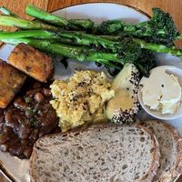 House breakfast with serve of braised greens  at Ruby Lonesome in Petersham