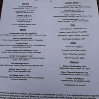 Menu 27/05/2021 at The Kings Arms in Marazion