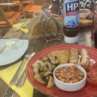 With vegan spread  at Mango Cafe in Mijas