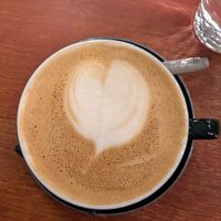 Capuccino  with pea milk, so good! at Blackbird in Bruges