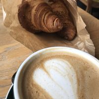 Cappuccino & croissants  at Blackbird in Bruges