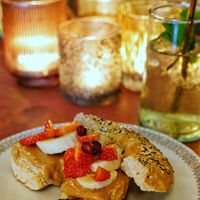 Peanut butter bagels for our little one at Blackbird in Bruges
