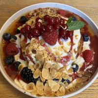 Coconut berry pancakes   at Blackbird in Bruges