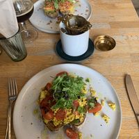 Scrambled tofu toast  at Blackbird in Bruges