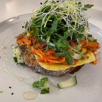 Kimchee Cheese Toast at Blackbird in Bruges