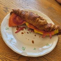 Ham and cheese croissant (really good "ham") at Blackbird in Bruges