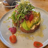 Avocado toast at Blackbird in Bruges