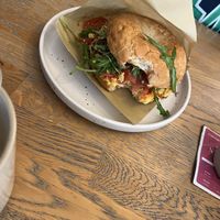 Breakfast bagel  at Blackbird in Bruges