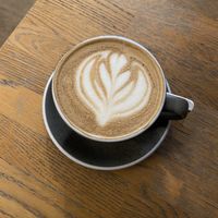 Latte with extra shot of espressoo  at Blackbird in Bruges