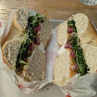 Faux salmon bagel at Blackbird in Bruges