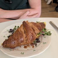Ham cheese croissant at Blackbird in Bruges