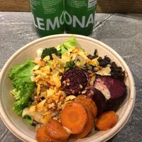 beets and carrots bowl at Glo - Tivoli Food Hall in Copenhagen