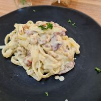 Fetucini soybean cheese at iVegan Pizza in Tangerang