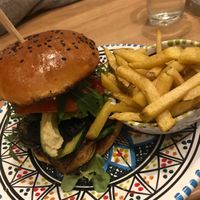 Vege portobello burger  at Omam in Liberec