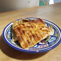 Spinach vegan chacapuri at Omam in Liberec