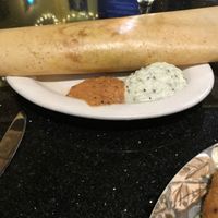 Huge dosa with tomato & coconut chutney (on vegan buffet night it comes with buffet) at Taste of India in West Palm Beach