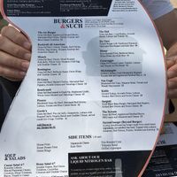 The menu at Art Burger Sushi Bar in Myrtle Beach