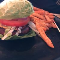 Veg burger at Art Burger Sushi Bar in Myrtle Beach