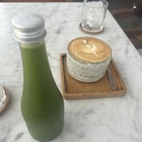 green juice and latte  at Secret Spot - Berawa in Tibubeneng