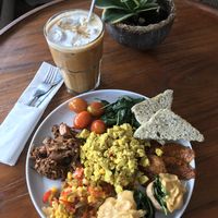 Full vegan, iced latte (70K+35K) at Secret Spot - Berawa in Tibubeneng