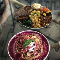 Berry waffles and big vegan breakfast  at Secret Spot - Berawa in Tibubeneng