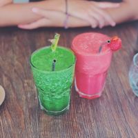 Pineapple-kale smoothie & watermelon-strawberry smoothie at Secret Spot - Berawa in Tibubeneng