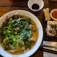 Lunch special (Pho, 4 pieces Fried tofu, 2 Spring rolls) $22.90 at Tonkin in Collingwood