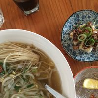 Lunch Special ($16) - Grilled Mock Duck Pho, Tofu Dengaku and Black Vietnamese Iced Coffee at Tonkin in Collingwood