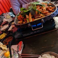 Korean BBQ and side dishes at Kimchi Princess in Berlin