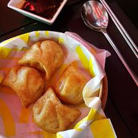 Serving of vegan dumplings (만두) at Kimchi Princess in Berlin