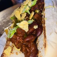 Chilli Cheez dog at Knaves Kitchen in Leeds
