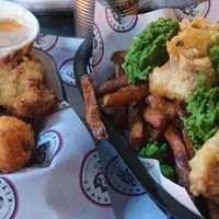 Fish and chips and cauli wings at Knaves Kitchen in Leeds