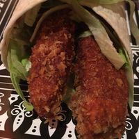 Seitan fish finger wrap  at Knaves Kitchen in Leeds
