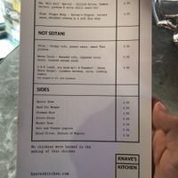 Menu as of June 2018 at Knaves Kitchen in Leeds