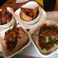 Amazing vegan comfort food - best vegan kebab and tasty hand made chips. A real win 💚 at Knaves Kitchen in Leeds