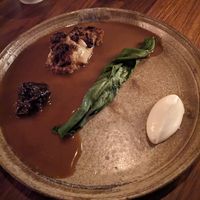 Lions mane mushroom with yeast gravy at Ark in Copenhagen