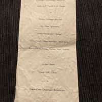 Menu (on paper impregnated with seeds)  at Ark in Copenhagen