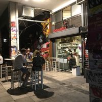 Outdoor seating  at Cookoomela Grill in Athens