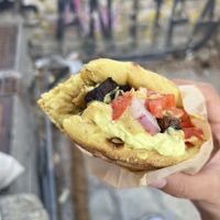 Yellow Vegan Souvlaki   at Cookoomela Grill in Athens