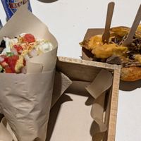 Rainbow. With cheesy bacon potatoes at Cookoomela Grill in Athens