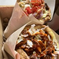Pita rainbow e bbq  at Cookoomela Grill in Athens