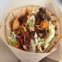 BBQ mushroom gyros  at Cookoomela Grill in Athens