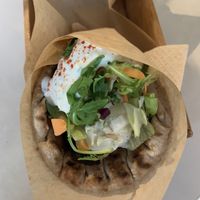 Green mushroom kebab  at Cookoomela Grill in Athens