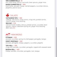 Vegan menu  at Co - Park Rd in Charlotte